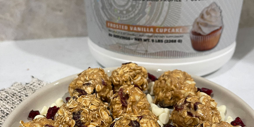 White Chocolate Cranberry Protein Balls